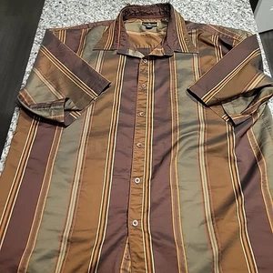 Camisa Stacy Adams 4xl Marrón Rayas Poliéster - Imagen 1 de 8