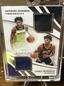 2020-21 Immaculate Dual Rookie Patch #RRD-EW Anthony Edwards James Wiseman #/99 - Picture 1 of 2