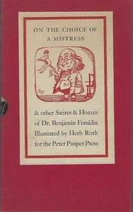 1976 On the Choice of a Mistress & Satires & Hoaxes Ben Franklin Peter Pauper - Picture 1 of 2