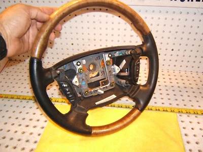 Jaguar 2003 S Type black Leather WOOD Steering Genuine OEM  1 Wheel,No air Cover - Image 1 of 4