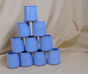 Set 10 Tazze Yogurt La Fermiere Pentole Terracotta Smaltata Pervinca Blu - Foto 1 di 9