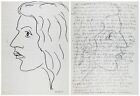 Franziskus Dellgruen signiert Zeichnung 30x21cm Portrait mit persönlichen Zeilen