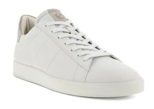 NIB - ECCO Street Lite Retro Leather Men Sneakers Sz US12/EU46 Sz US13/EU47 wht - Picture 1 of 6