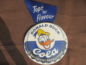 Porzellan Donald Duck Emaille Blechschild Teller Größe 32 x 20 cm - Bild 1 von 3