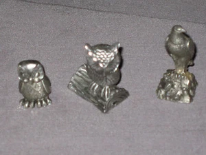 Decorative Eagle Owl Pewter Figurine Birds of Prey Collectible NEW! - Picture 1 of 12