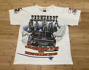 Vintage 1990er Jahre Dale Earnhardt Cowboys und Motoren Nascar AOP Größe M selten - Bild 1 von 5