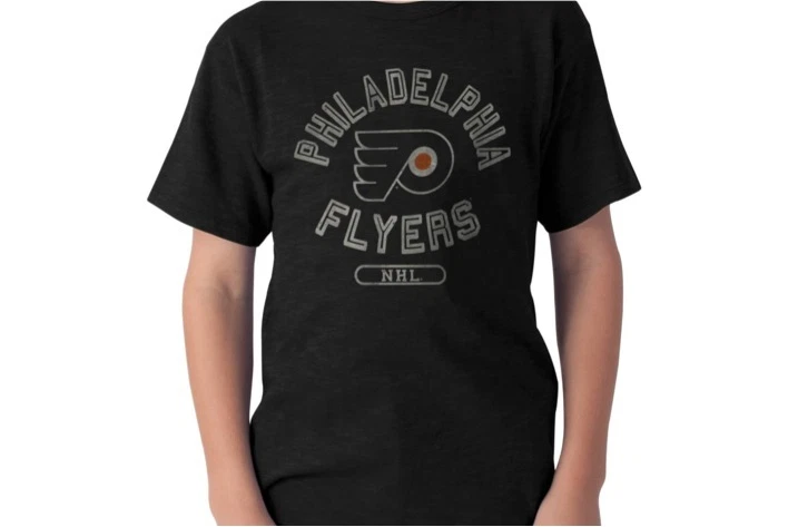 New NWT NHL Philadelphia Flyers Kids Scrum Black T Shirt 47 Brand Extra Large XL - Image 1 of 1
