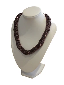 Collana multifilo pietra vetro dichiarazione viola Murano nuova bellissima! - Foto 1 di 6