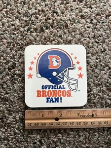 Vintage DENVER BRONCOS Cork Drink Coaster Helmet Logo Official Fan - Picture 1 of 2