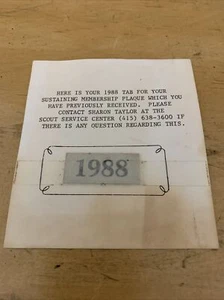 1988 Erhaltungsmitgliedschaft Plakette Reiter Pfadfinder - Bild 1 von 2