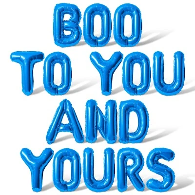 BOO TO YOU AND YOURS Letra Globo Banner - Decoraciones de Suministros para Fiesta de Halloween Foto 1 de 4