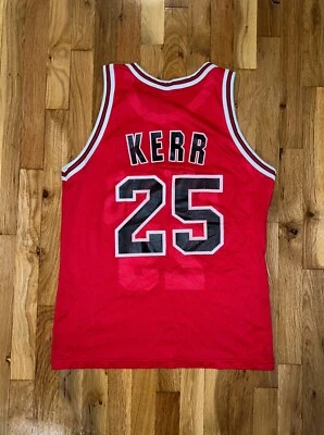 STEVE KERR Champion CHICAGO BULLS Red Jersey 44 NBA Rodman Jordan Pippen Rodman - Image 1 of 4
