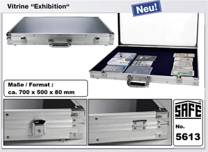 Juwelier-Antik-ALU-Vitrinen-Exhibition-XXL-70x50x8cm-Velours-blau SAFE 5613 - Bild 1 von 11