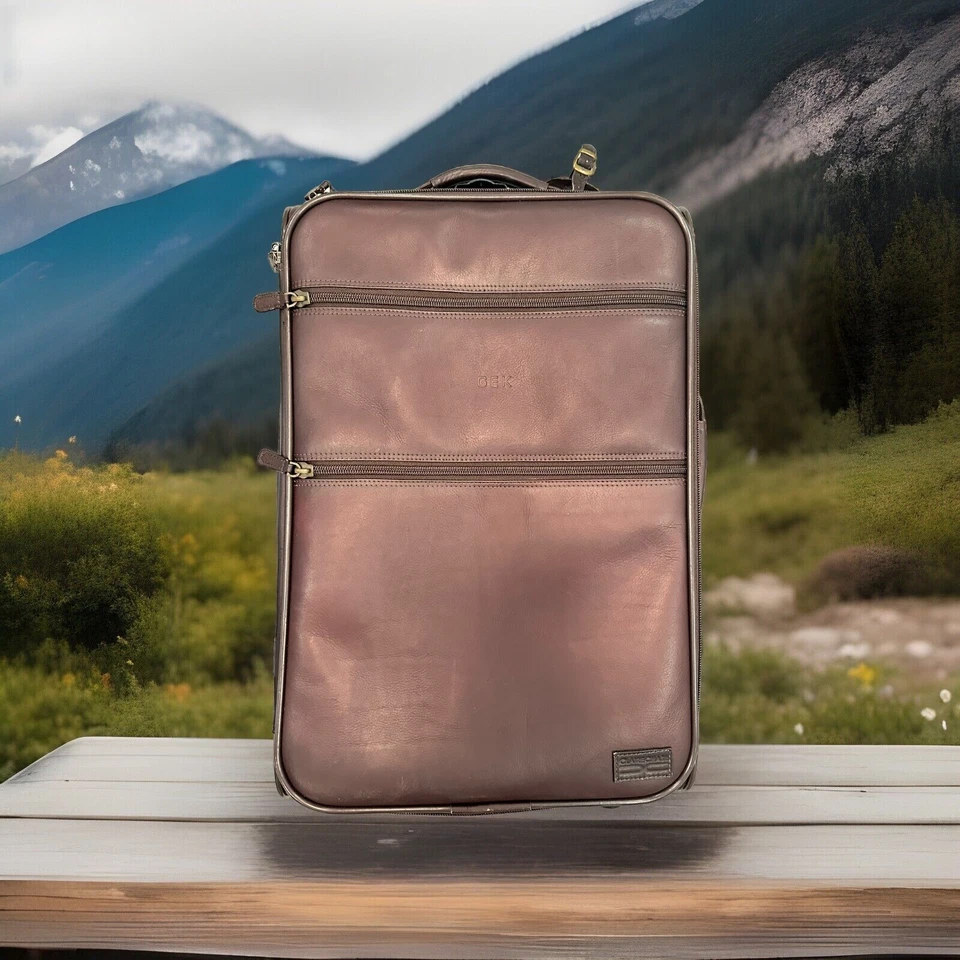 Claire Chase Rolling Carry-on Brown Genuine Top Grain Leather - Image 1 of 4
