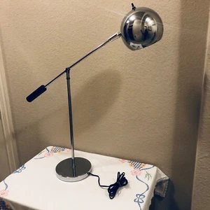 Vtg Robert Sonneman Table Lamp Chrome Ball Orb Articulating Arm George Kovacs - Picture 1 of 23