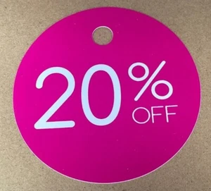 20% Off Price Tag / Shop Tags / Price Ticket - Picture 1 of 4