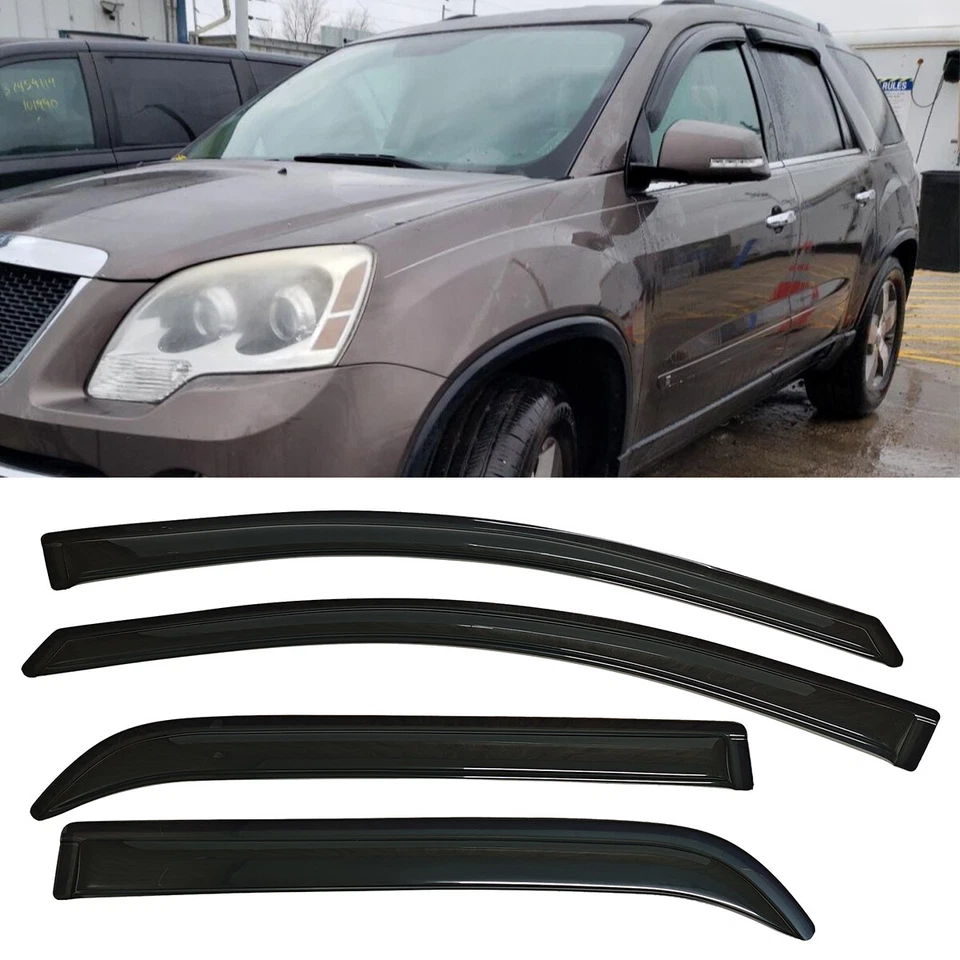 Fit 2007-2016 GMC Acadia Window Visors Sun Vent Shade Rain Wind Guards Smoke Foto 1 de 4