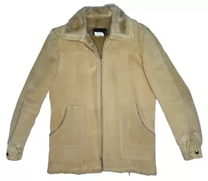 *VTG* Jagdhorn Herren hellbeige Plüsch gefütterte Leder Rancher Jacke; 38 - Bild 1 von 11