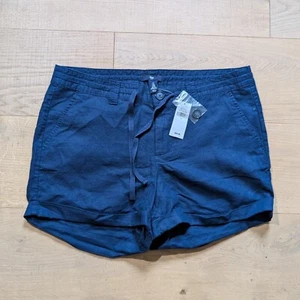 NWT Gap Linen Blend Shorts Drawstring Waist Casual Summer Blue Size 6 - Picture 1 of 8
