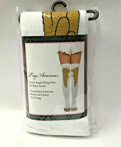 Lurex Oro Angelo Ali Sopra il Ginocchio Calze Costume Angelico Cosplay Lingerie - Foto 1 di 2