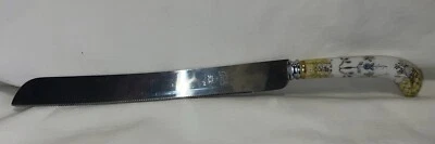 CUCHILLO para pasteles Prill Sheffield patrón floral con mango de porcelana Foto 1 de 4