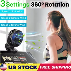 2PCS Portable Clip Fan Battery Operated,3 Speeds USB Rechargeable Mini Table Fan - Picture 1 of 21