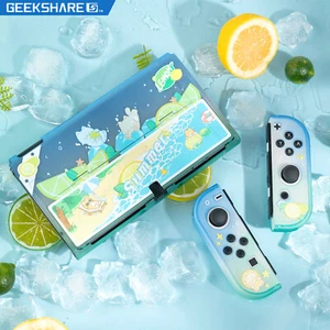 GeekShare Protective Case for Switch OLED Model Gradient HardShell Sprite Cat PC - Picture 1 of 11