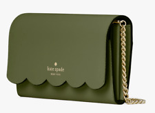 Kate Spade Gemma Army Green Leather Chain Crossbody Bag WLR00552 Purse NWT FS