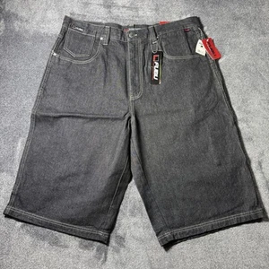 Pantalones Cortos Sueltos FUBU NOS Negro Carga - Talla 40 - De Colección Denim Hip Hop - Imagen 1 de 8