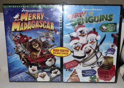 Merry Madagascar / Party With The Penguins 2 Pack DVD Christmas - New, Sealed - Image 1 of 4