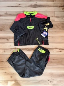 Neu mit Etikett Columbia Herren Windbreaker Set XL Trainingsanzug Hose & Jacke 90er Neon Vintage - Bild 1 von 20