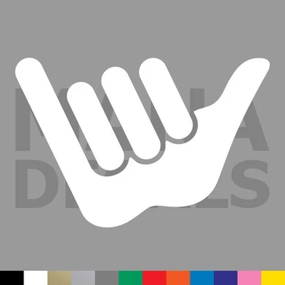 MANA DECALS Shaka Hand Sign Vinyl Die Cut Decal Sticker - Hang Loose Surf Hawaii