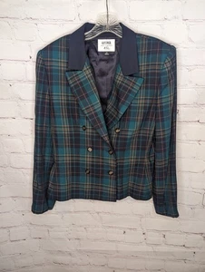 Kasper & Co. ASL Blazer Tartan kariert grün Zweireiher Look Sakko Gr. 12 - Bild 1 von 7
