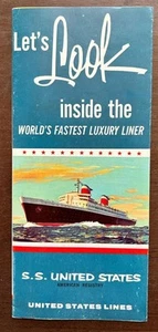 SS UNITED STATES (United States) FULL COLOR CUT AWAY DIAGRAM with 23 PHOTOGRAPHS - Picture 1 of 4