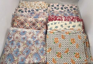 10 Vintage Full Feedsack Flour Sack Fabric Floral Variety 3 Pounds - Picture 1 of 5