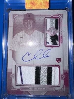 1/1 Triple Threads Colton Welker Rookie Phenoms Patch Auto White Whale RPA - Image 1 of 4