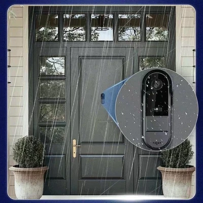 Black Wireless Security Smart  WiFi Intercom Video Doorbell Video Camera Door - Image 1 of 4