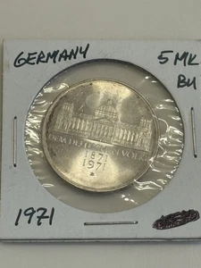1971 Federal Republic of Germany 5 Deutsche Mark commemorative coin .625 Silver - Picture 1 of 5