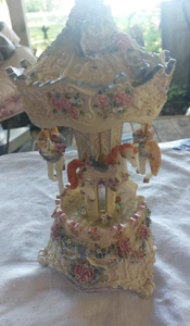 Musical Animated Canopy Horse Carousel classic treasures - Picture 1 of 12