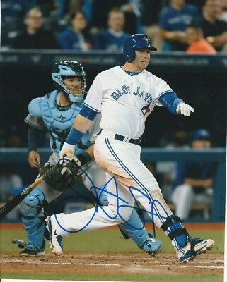 FOTO 8X10 FIRMADA POR JUSTIN SMOAK TORONTO BLUE JAYS CON PRUEBA #2 Foto 1 de 2