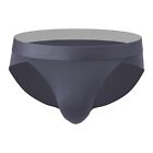 Grey Modal Boxer Briefs For Men Soft Pouch Bulge Panties For Comfort (Black)