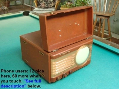 TV portátil Motorola 7VT5R vintage años 40, rojo 7" Foto 1 de 4