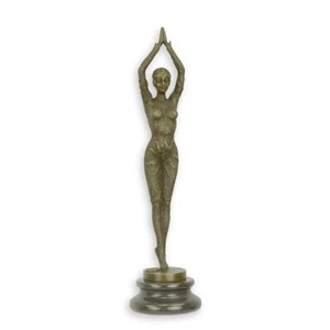 9973841 Bronze Skulptur Figur Tänzerin Art deco Starfish Steinsockel H29cm - Bild 1 von 1