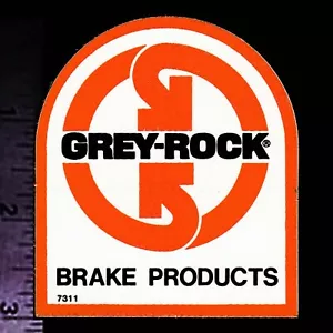 GREY ROCK Brake Products - Original Vintage 1960's 70's Racing Decal/Sticker - Picture 1 of 1