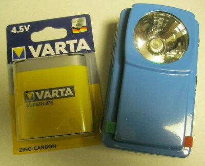 Metall Taschenlampe m. Batterie Handlampe Signallampe mit rot grün klar Farbe  - Bild 1 von 4