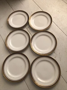 6 Vintage Alfred Meakin Bleu De Roi Side Plates App 20cm - Picture 1 of 1