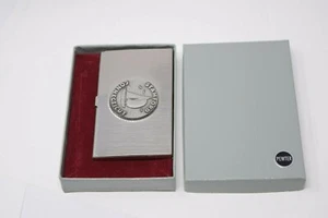 Vintage Stamford Connecticut Pewter Business Credit Card Case Holder Souvenir CT - Picture 1 of 4
