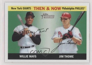 2004 Topps Heritage Then & Now Willie Mays Jim Thome #TN1 HOF