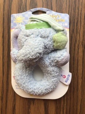 2002 Almost Vintage Bright Inspirations Kids II Baby Soft Rattle ELEPHANT Plush - Image 1 of 4