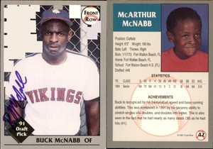 Buck McNabb Signed 1991 Front Row  #42 Card Fort Walton Beach Vikings